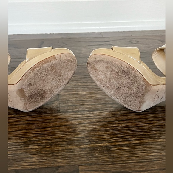 Jimmy Choo Open Toe neutral colored heals - Picture 8 of 13